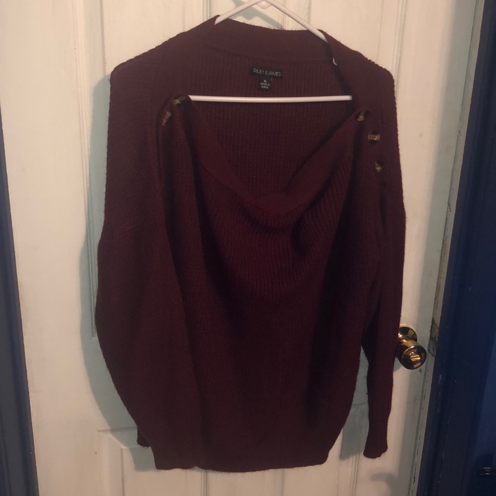 Burgundy Cozy Sweater.